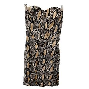 Tripp NYC Snake Print Dress large black tan NWT